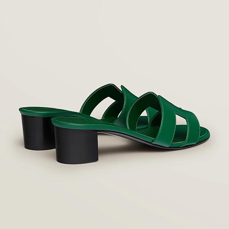 Giày Hermes Oasis Sandal Nữ Xanh Lá